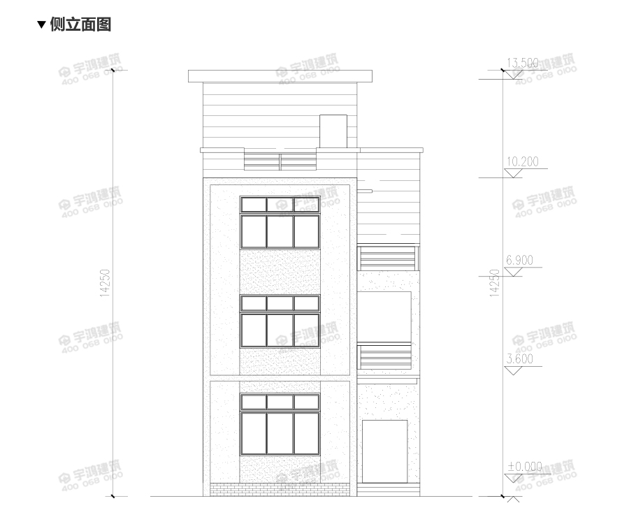 110平三层现代风农村房屋设计全套图纸