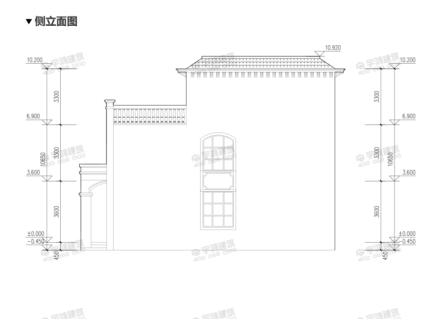 10x13米复式三层农村自建房设计图纸
