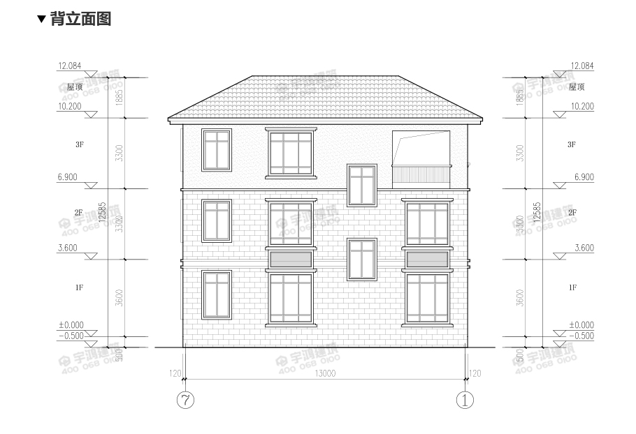 150平漂亮新中式农村别墅设计图纸