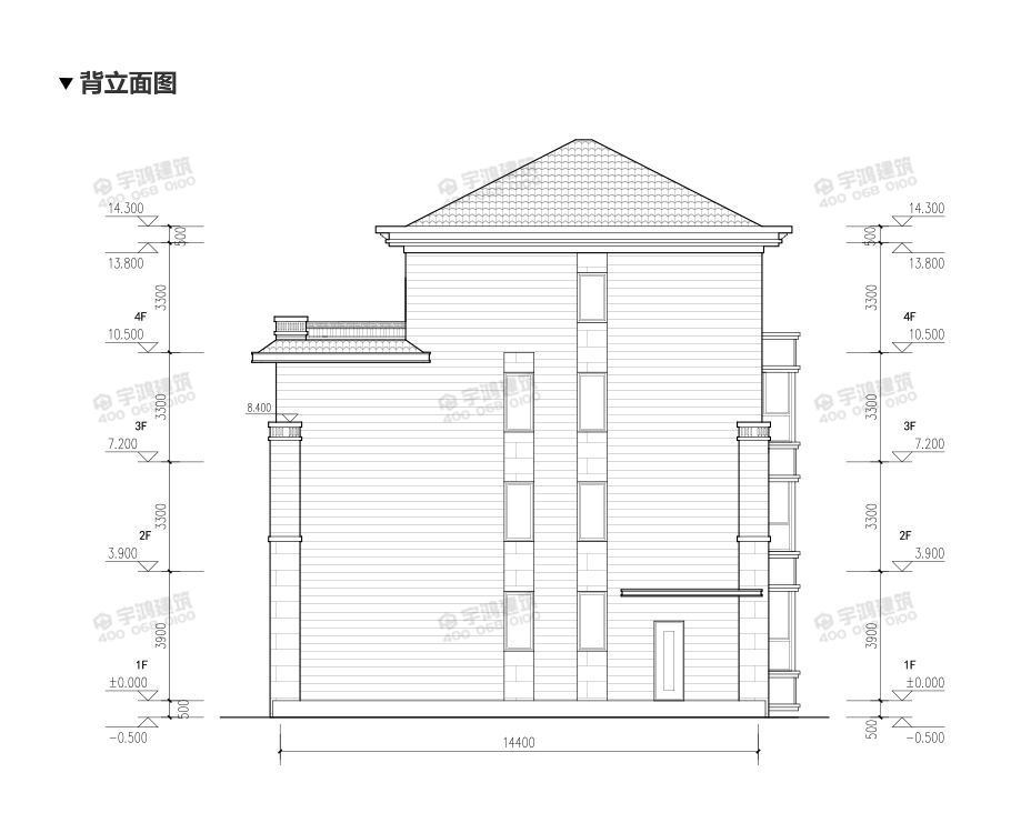 233平新中式四层农村别墅设计图纸