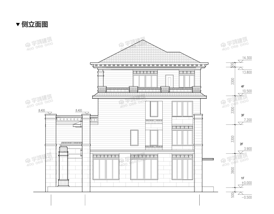 233平新中式四层农村别墅设计图纸