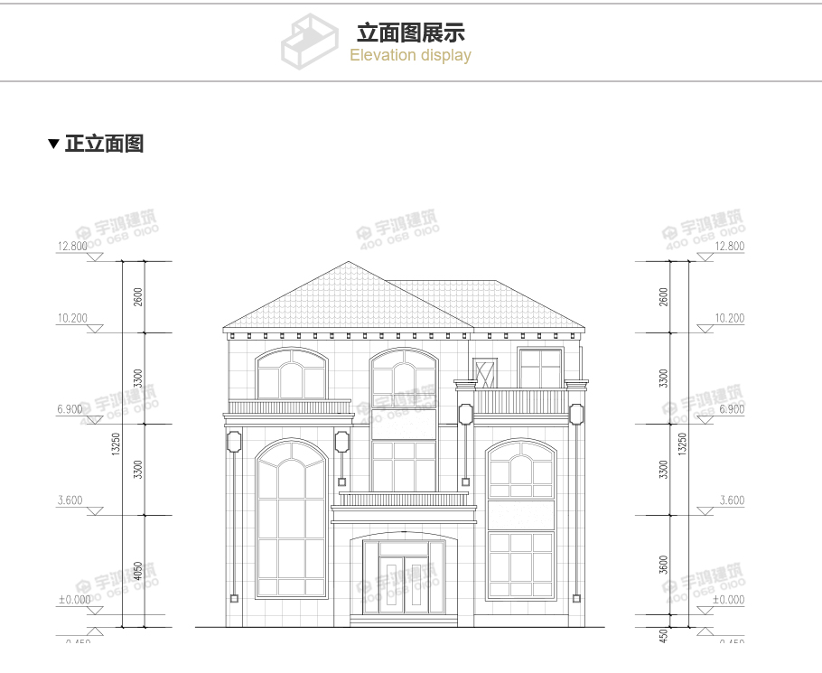 2019年新款110平米三层复式客厅农村别墅设计图纸