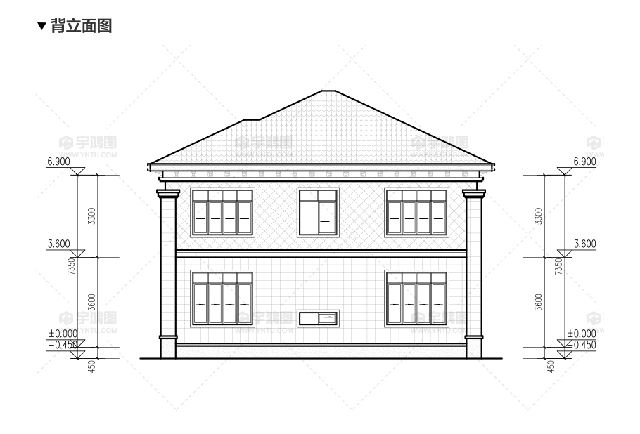二层框架结构带小露台别墅设计图纸