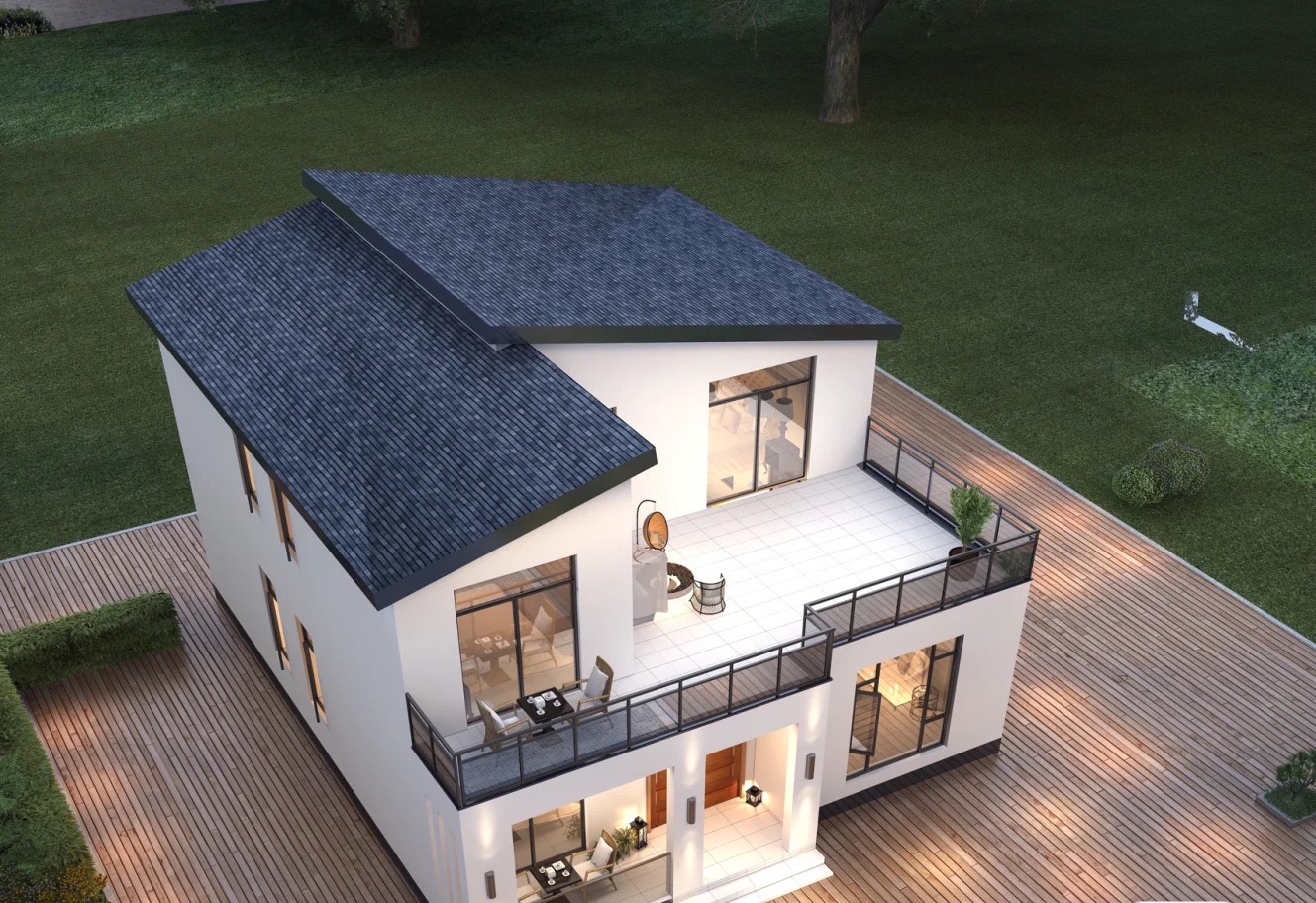 二层现代风斜坡屋顶别墅图纸分享
