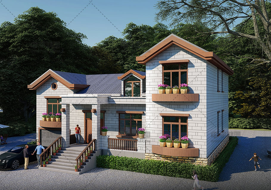 新型农村一层半小别墅设计图，美观实用带阁楼