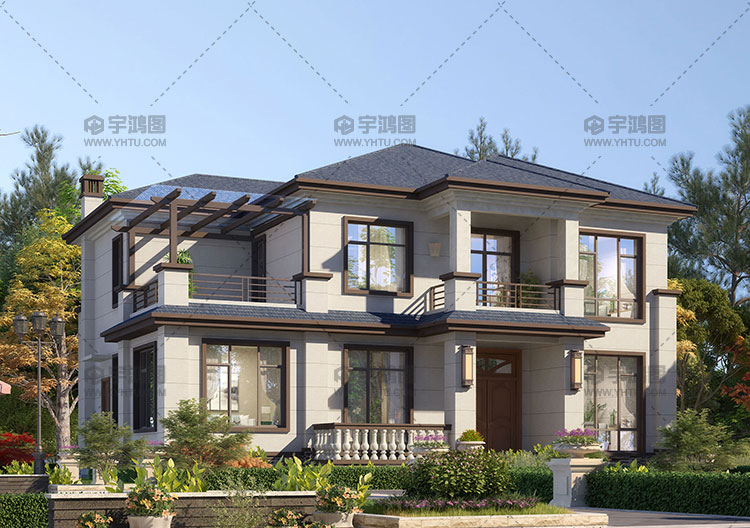 150平新中式二层别墅效果图片